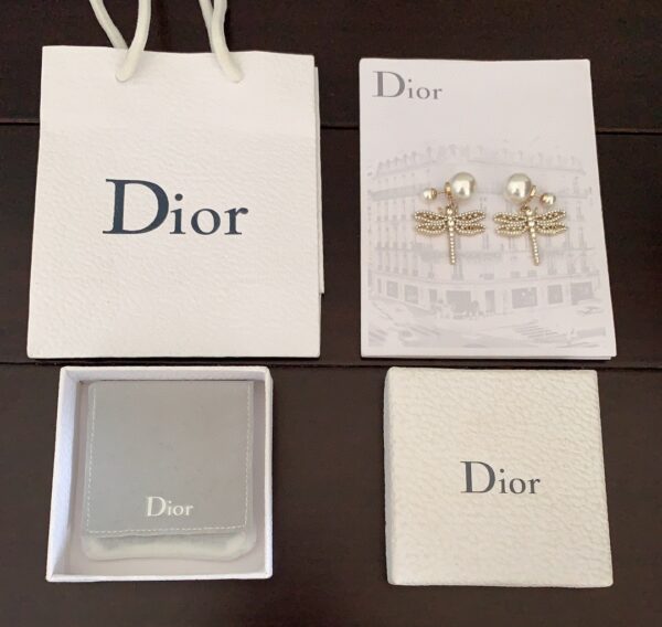 【Dior最新ライトゴールドフルダイヤモンドトンボイヤリング】139487 - 画像 (3)