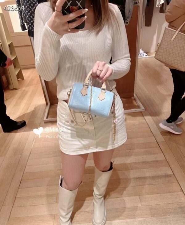 M83000爽やかなブルー！限定LouisVuitton ナノスピーディバック☆原