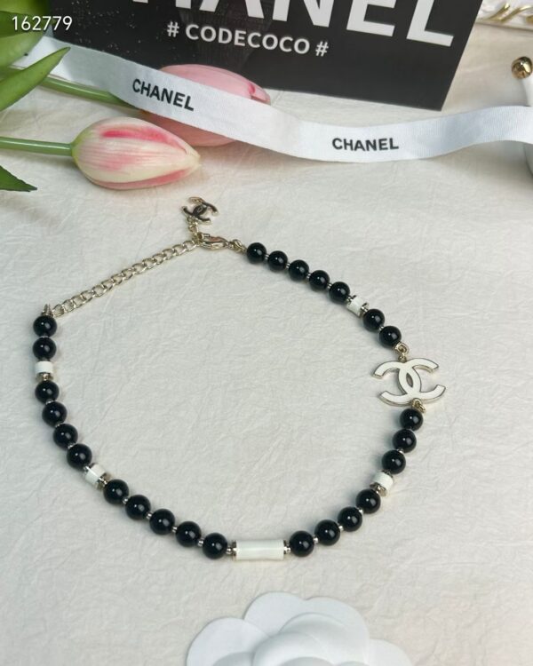 CHANELホワイトエナメルダブルCネックレスcc01831 - 画像 (2)
