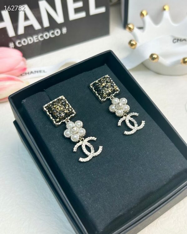 CHANEL新四角琥珀花雙c中長イヤリングcc01857 - 画像 (2)