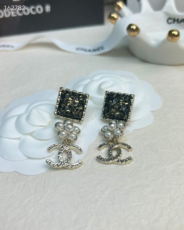 CHANEL新四角琥珀花雙c中長イヤリングcc01857 - 画像 (4)