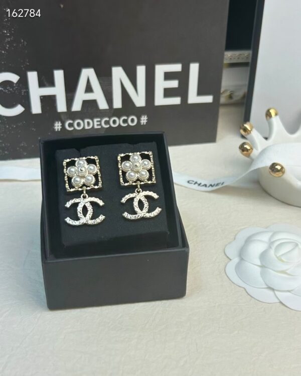 CHANEL新四角形空き花びら雙cイヤリングcc01915 - 画像 (2)