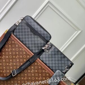 [N40519]ヴィトン Vuitton レア トリオメッセンジャー