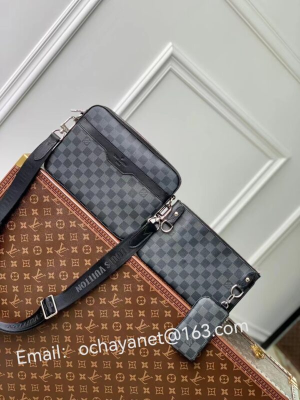 [N40519]ヴィトン Vuitton レア トリオメッセンジャー